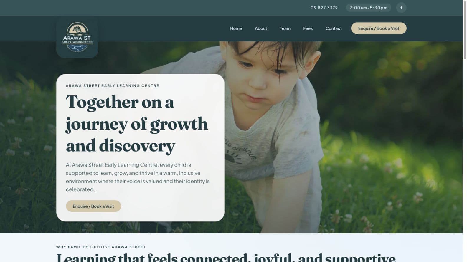 Homepage screenshot of the Arawa Street website
